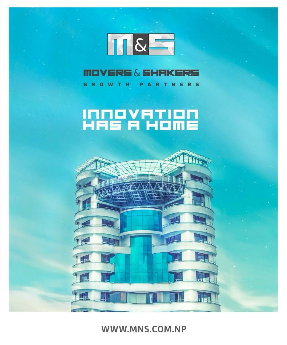 Poster of the Movers & Shakers tower under the headline Innovation Has A Home.